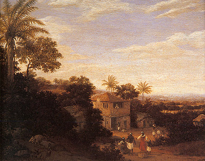 Paisagem com casa alpendrade